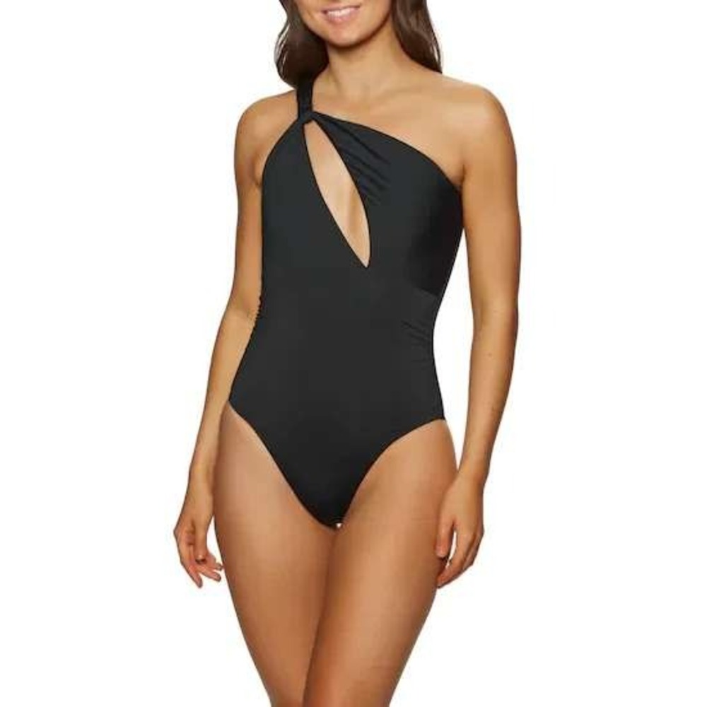 Seafolly Australia Swimsuit Womens Sz 6 Black One‎ Shoulder One Piece Vacation